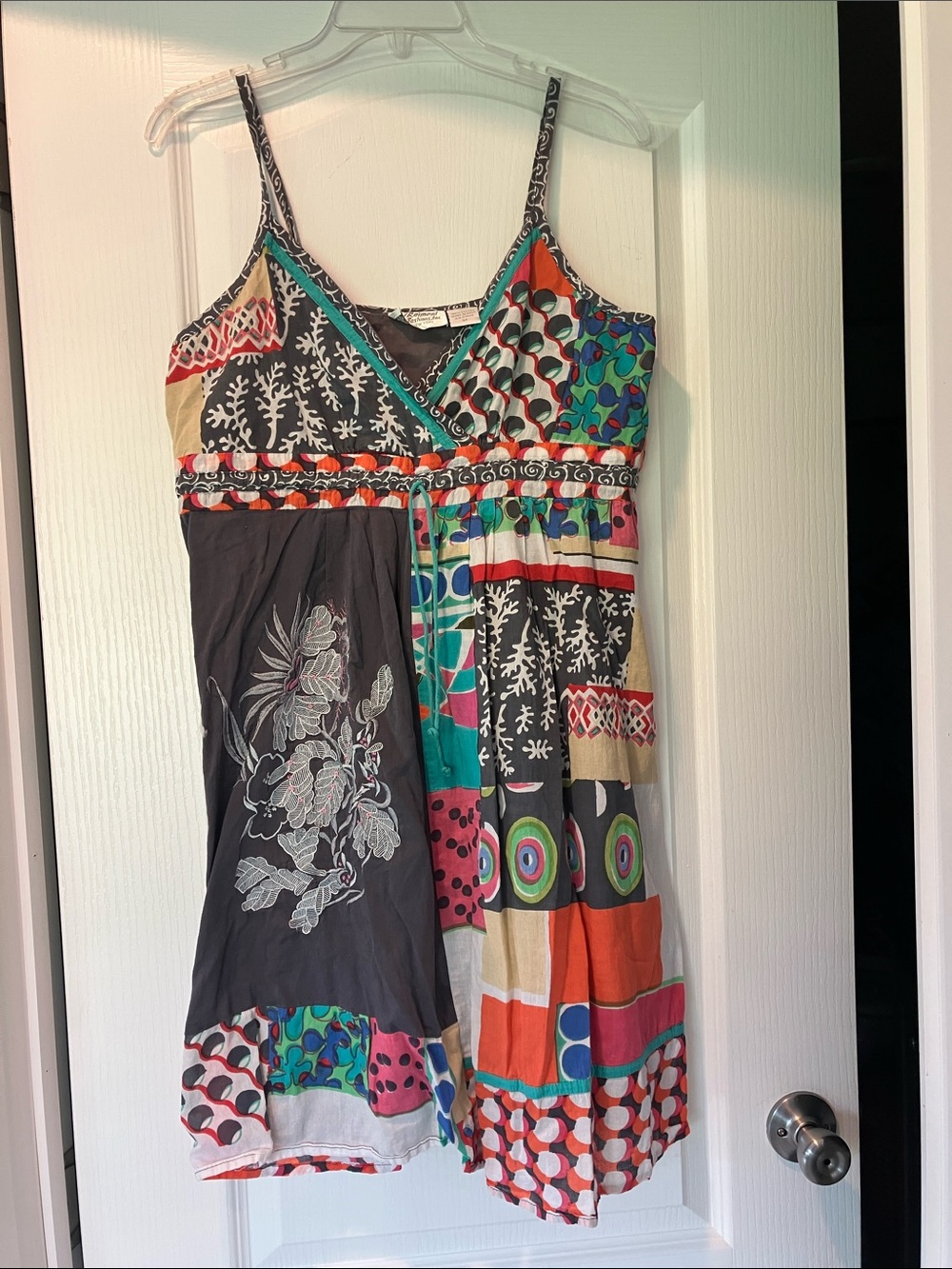 Rainment Fashions Cotton Print Sleeveless Top with Teal Trim